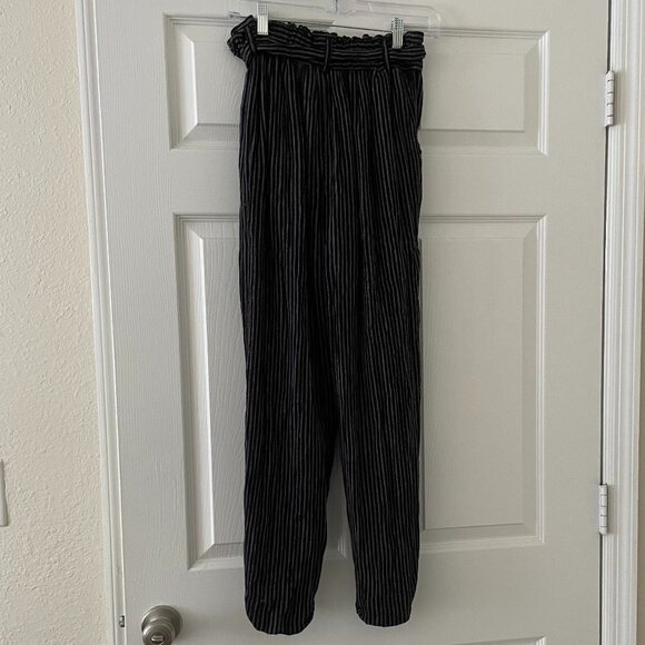 american eagle black and white striped drawstring pants size small - Picture 4 of 6